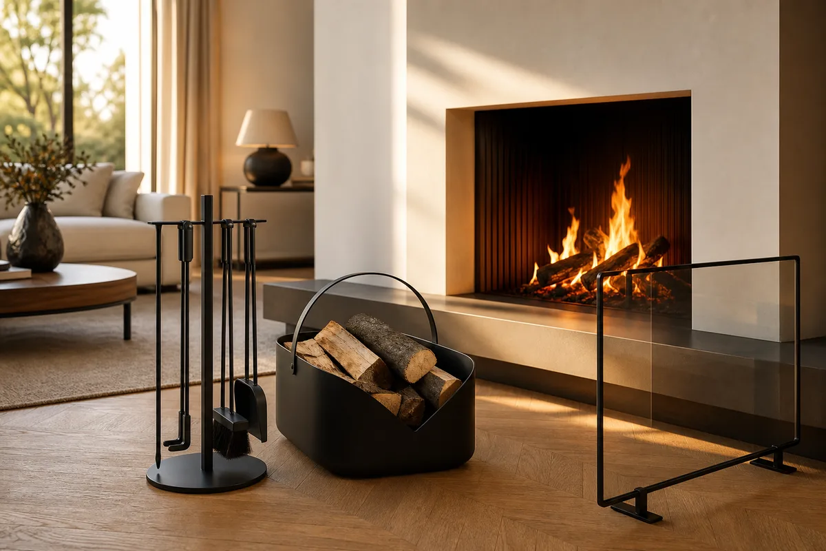 Accessoires de cheminée design : styles et matériaux